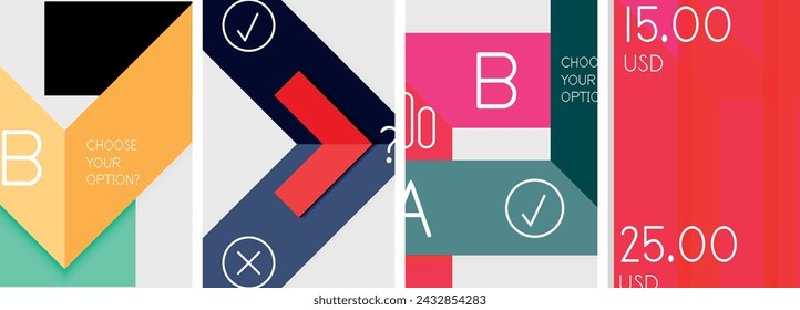 Arrow minimal geometric abstract poster designs. Vector illustration For Wallpaper, Banner, Background, Card, Book Illustration, landing page