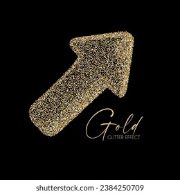 Flecha. Sumbol de efecto glod mínimo. Diseño de lujo