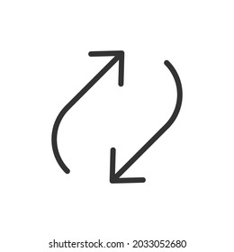 Arrow minimal line icon. Web stroke symbol design. Arrow sign isolated on a white background. Premium line icon.