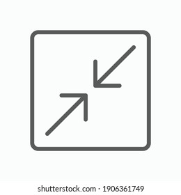 arrow minimize icon, arrow vector