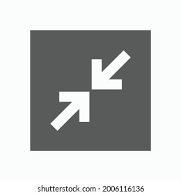 arrow minimize icon, arrow vector