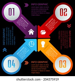 arrow modern creative design template for website, graphic, icon, number. 