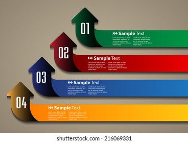 arrow modern design text box template for website, labels.