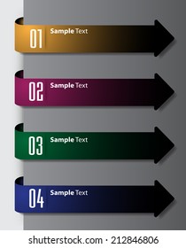 arrow modern label text box template for website and graphic, numbers, icon. 