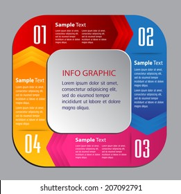 arrow modern template for website and graphic, number, text box. 