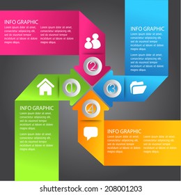 arrow modern template for website and graphic, icon, number, text box. 