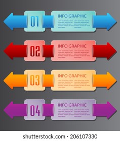 arrow modern text box for website and business, numbers, icon. 