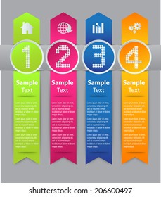 arrow modern text box for website, numbers, icon. info graphic.