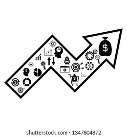 arrow money concept