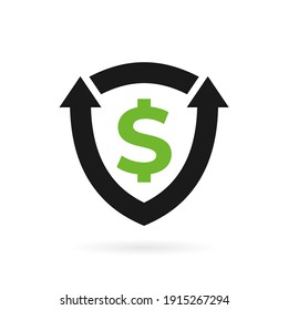 arrow money shield vector logo template