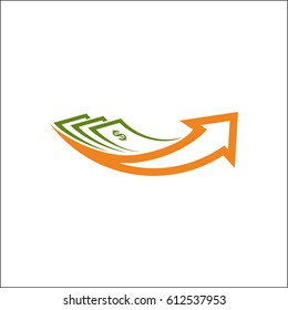 Arrow with money vector designs