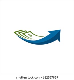 Arrow with money vector designs