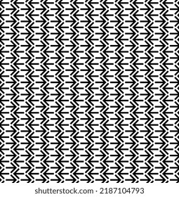 Arrow monochrome seamless vector pattern. Black and white
