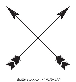 Arrow monochrome vector illustration in white background