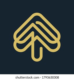 Concepto creativo del logo de la monolina de flecha arriba