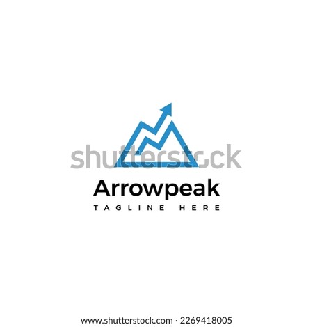 Arrow mountain consulting logo. Modern minimal symbol design. Vector template