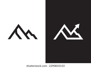 arrow with mountain logo design modern simple symbol icon vector