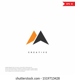 Arrow mountain Logo icon design. Premium Line Alphabet Monochrome Monogram emblem. Vector graphic design template element. Graphic Symbol for Corporate Business Identity. eps10