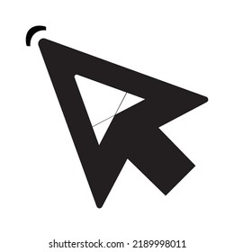 Icono de punto de clic del ratón con flecha | Ilustración del vector negro |