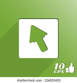 The arrow of the mouse on the background. Made in vector