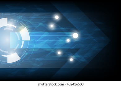 Arrow move shape ,Technology background,blue abstract vector design