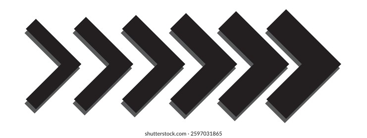 Arrow moving dynamic symbols. Road lines arrow zigzag chevron speeds flat style. 1176