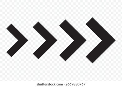 Arrow moving dynamic symbols. Road lines arrow zigzag chevron speeds flat style. EPS 10.