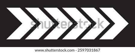Arrow moving dynamic symbols. Road lines arrow zigzag chevron speeds flat style. 1176