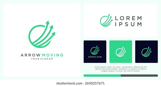 Seta movendo design de logotipo para empresa de logística