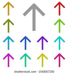 Up arrow multi color icon. Simple glyph, flat vector of arrow icons for ui and ux, website or mobile application