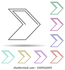 Arrow multi color icon. Simple thin line, outline vector of web icons for ui and ux, website or mobile application