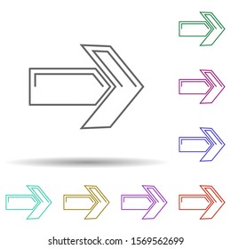 Arrow multi color icon. Simple thin line, outline vector of web icons for ui and ux, website or mobile application