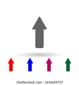 Up arrow multi color icon. Simple glyph, flat vector of web icons for ui and ux, website or mobile application