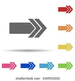 Arrow in multi color style icon. Simple glyph, flat vector of web icons for ui and ux, website or mobile application