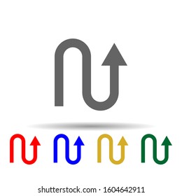 Arrow multi color style icon. Simple glyph, flat vector of arrows icons for ui and ux, website or mobile application