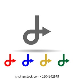 Arrow multi color style icon. Simple glyph, flat vector of arrows icons for ui and ux, website or mobile application