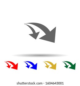 Arrow multi color style icon. Simple glyph, flat vector of arrows icons for ui and ux, website or mobile application