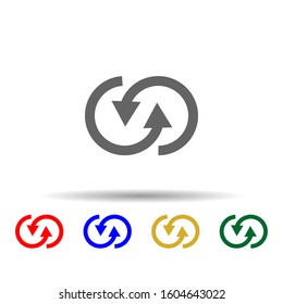 Arrow multi color style icon. Simple glyph, flat vector of arrows icons for ui and ux, website or mobile application