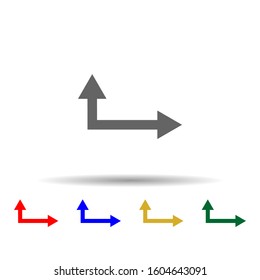 Arrow multi color style icon. Simple glyph, flat vector of arrows icons for ui and ux, website or mobile application