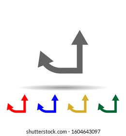 Arrow multi color style icon. Simple glyph, flat vector of arrows icons for ui and ux, website or mobile application