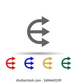 Arrow multi color style icon. Simple glyph, flat vector of arrows icons for ui and ux, website or mobile application