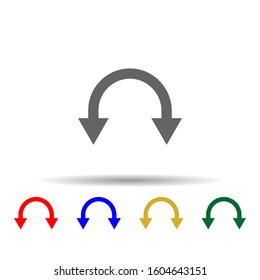 Arrow multi color style icon. Simple glyph, flat vector of arrows icons for ui and ux, website or mobile application