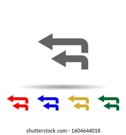 Arrow multi color style icon. Simple glyph, flat vector of arrows icons for ui and ux, website or mobile application