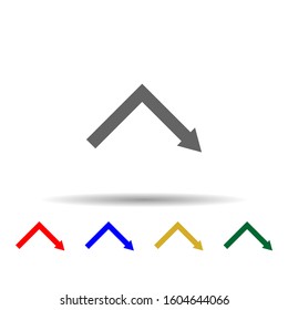 Arrow multi color style icon. Simple glyph, flat vector of arrows icons for ui and ux, website or mobile application