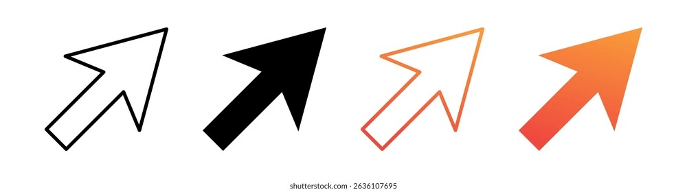 Arrow Multi Style Icon Set Vector