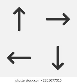 Arrow narrow down up left right icon vector