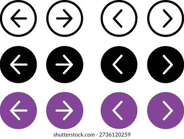 Arrow Navigation Button Icon Set Collection Vector Illustration Design