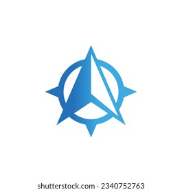 Arrow navigation sign logo vector image