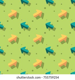 Arrow Navigation Symbol Cute Style Seamless Background Pattern