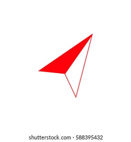 Arrow navigator icon. Red icon